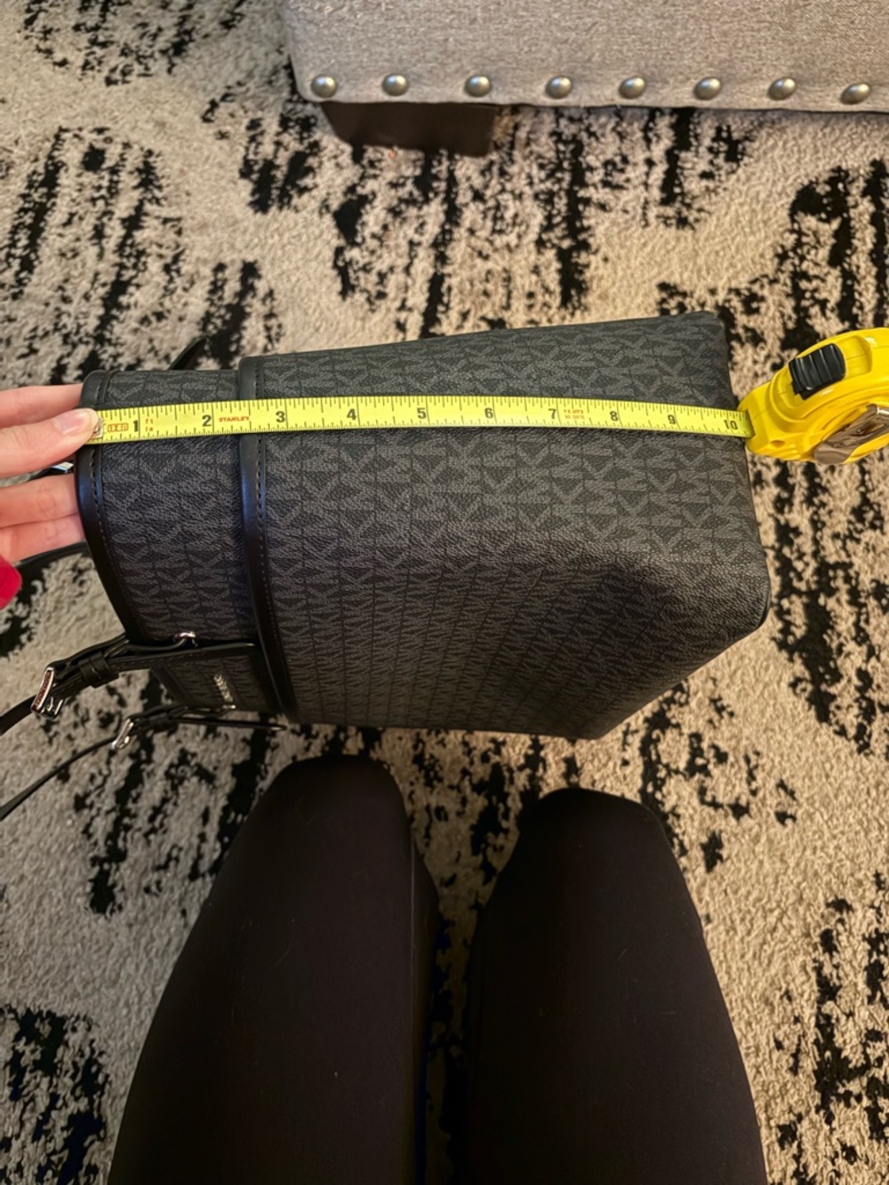 NWOT Michael Kors Signature Black Logo-Print Bag - Picture 6 of 8